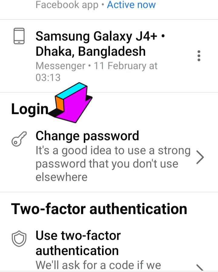 Change password facebook account